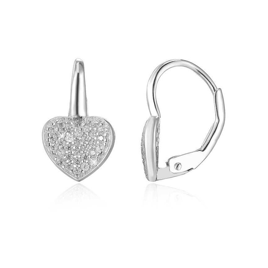 Beneto Heart-shaped silver earrings AGUC366