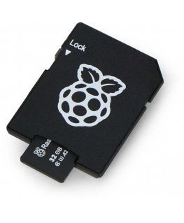 Raspberry Micro SD memory card 32 GB 100 MB/s Class A2 with Raspberry Pi OS - with adapter and case