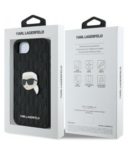 Case Karl Lagerfeld Monogram Karl Head Pin for iPhone 16e blac