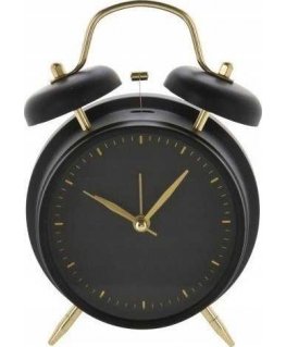 KOOPMAN CLASSIC Classic style alarm clock with gold tips, metal, Ø 12 cm