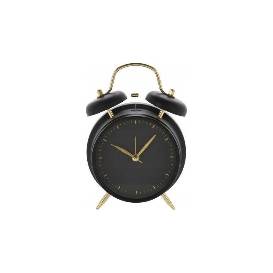 KOOPMAN CLASSIC Classic style alarm clock with gold tips, metal, Ø 12 cm