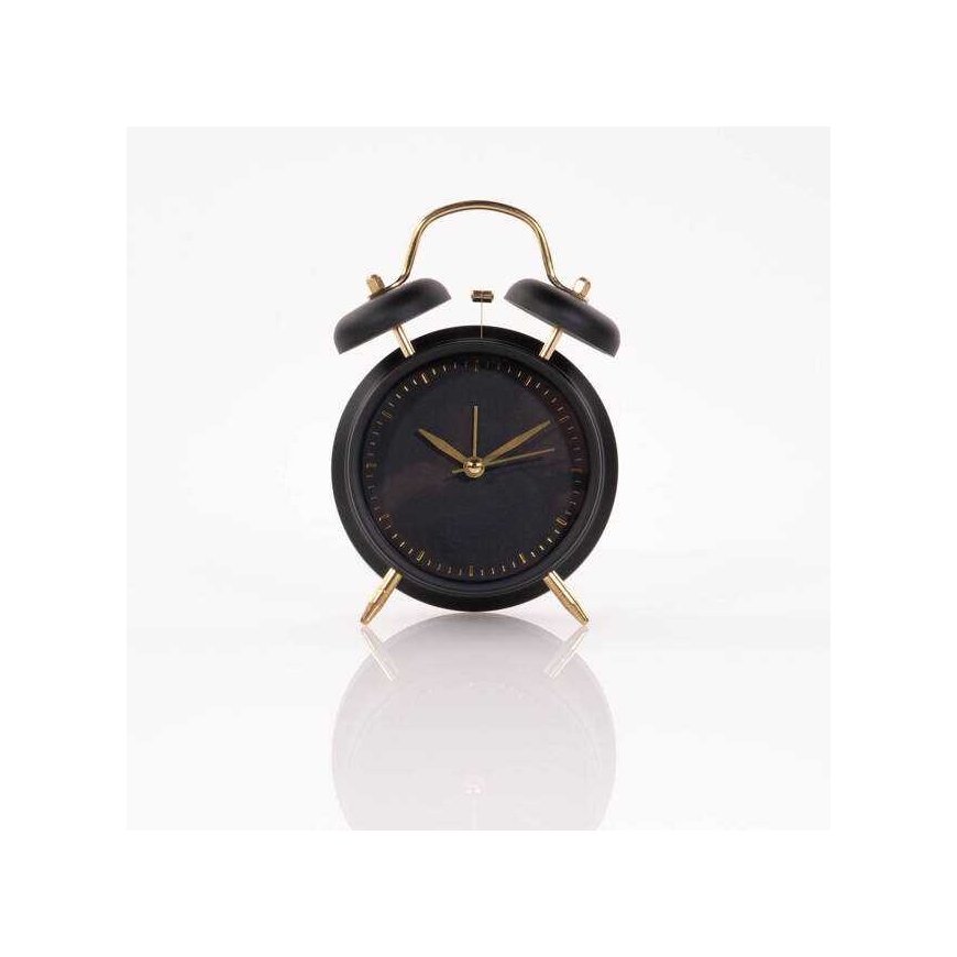 KOOPMAN CLASSIC Klasikinio stiliaus žadintuvas su auksiniais antgaliais, metalinis, Ø 12 cm – 5