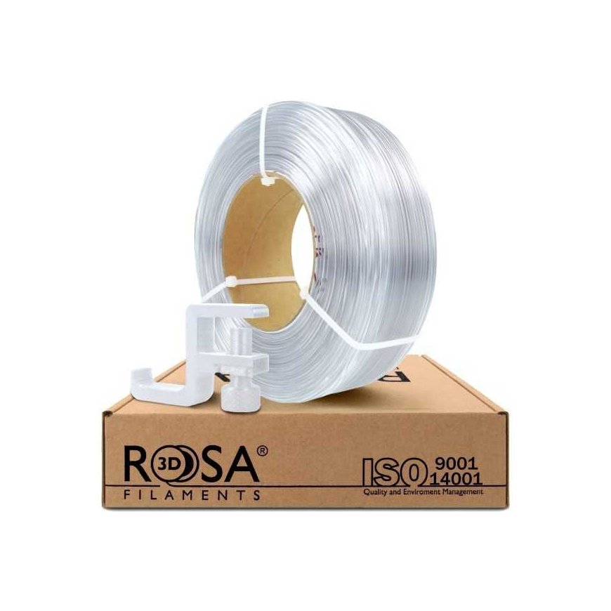 3D plastic PCTG transparent 1.75mm 1kg refill pack Rosa3D