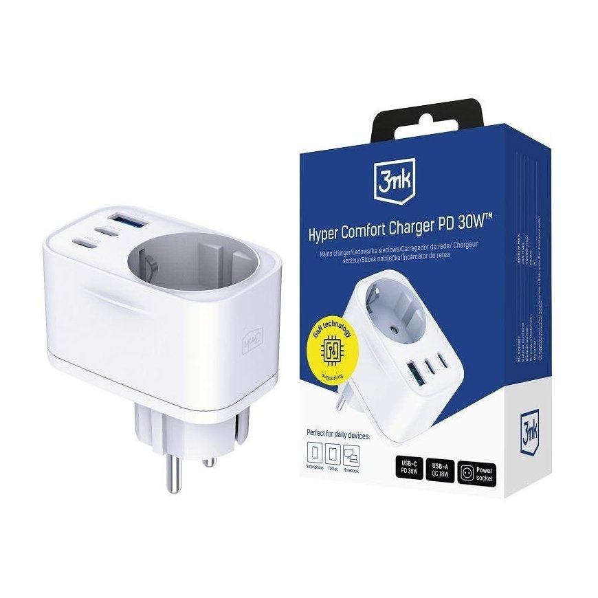 Adapter sieciowy 3MK Hyper Comfort Charger 30W 1xUSB-A 2x – 2