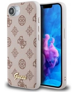 Guess Peony Script Logo MagSafe iPhone 16e Case - Brown