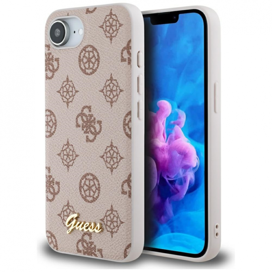 Guess Peony Script Logo MagSafe iPhone 16e -suojakuori - Ruskea – 2