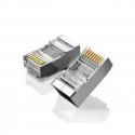 Ugreen RJ45 (8P8C) CAT6/6a STP suojattu pistoke monijohtimisille ja yksijohtimisille kaapeleille (100 kpl)