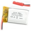 Akyga Li-Pol 250mAh 1S 3.7V - liitäntä JST-BEC + pistorasia Akyga Li-Pol 250mAh 1S 3.7V - liitäntä JST-BEC + pistorasia