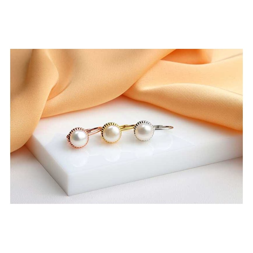 Brilio Silver Silver earrings with freshwater pearls EA1140W – 5