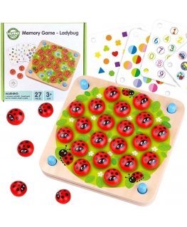WOOPIE Green Wooden Memory Game Ladybug Puzzle