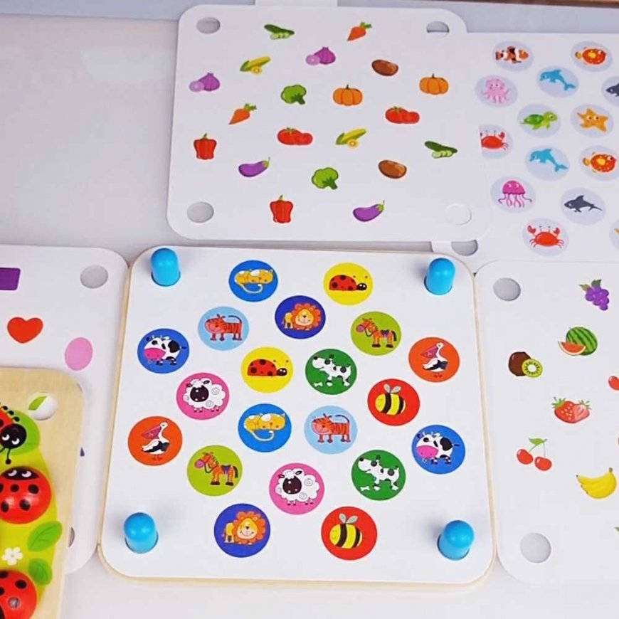 WOOPIE Green Wooden Memory Game Ladybug Puzzle – 5