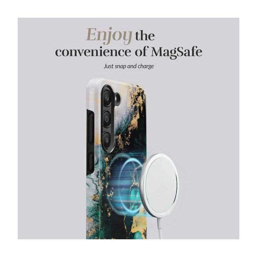 MIO vihreä marmori Magsafe-suojakuori, yhteensopiva Samsung S24 5G:n kanssa – 3