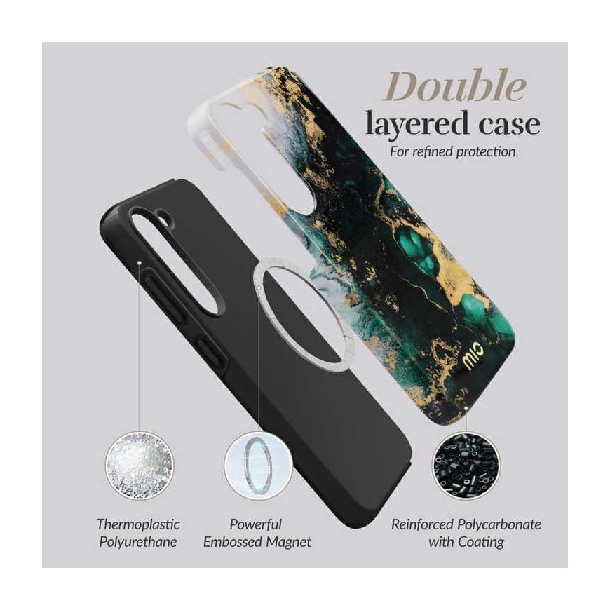Case MIO Green Marble Magsafe Compatible for Samsung S24 5G – 5
