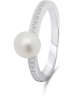 Brilio Silver Brilio Silver Elegant silver ring with real pearl RI055W