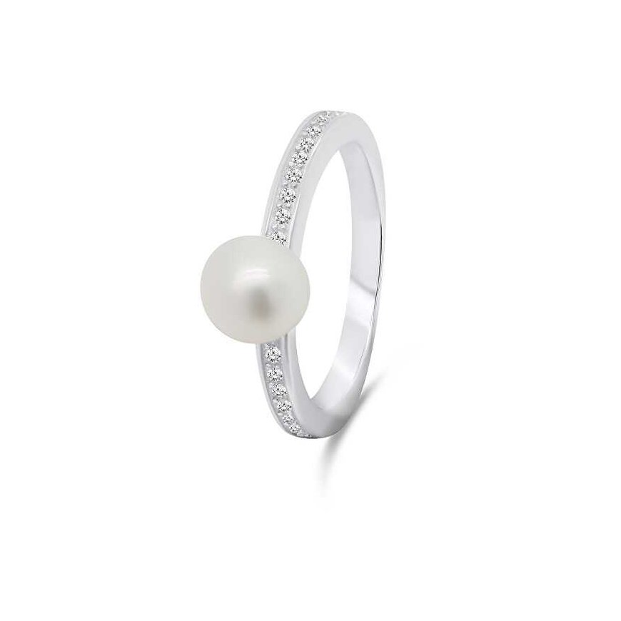 Brilio Silver Brilio Silver Elegant silver ring with real pearl RI055W