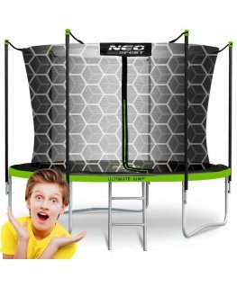 10 ft / 312 cm garden trampoline with inner net and Neo-Sport ladder