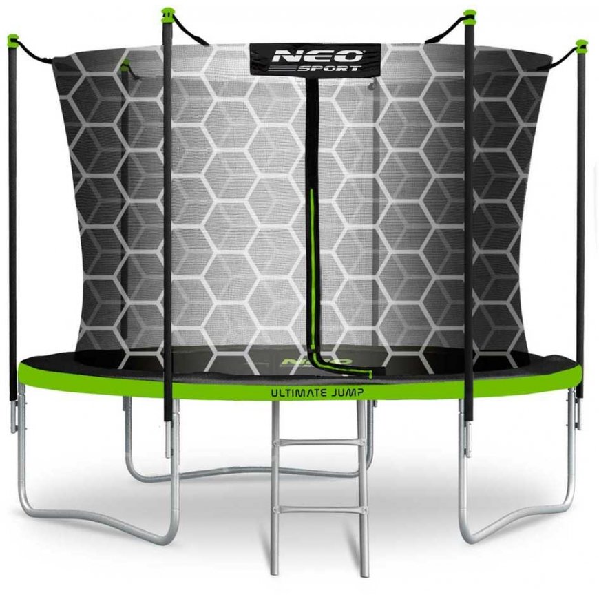 10 ft / 312 cm garden trampoline with inner net and Neo-Sport ladder – 2