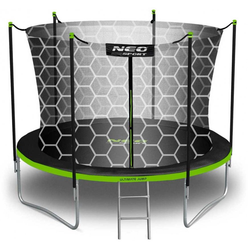 10 ft / 312 cm garden trampoline with inner net and Neo-Sport ladder – 3