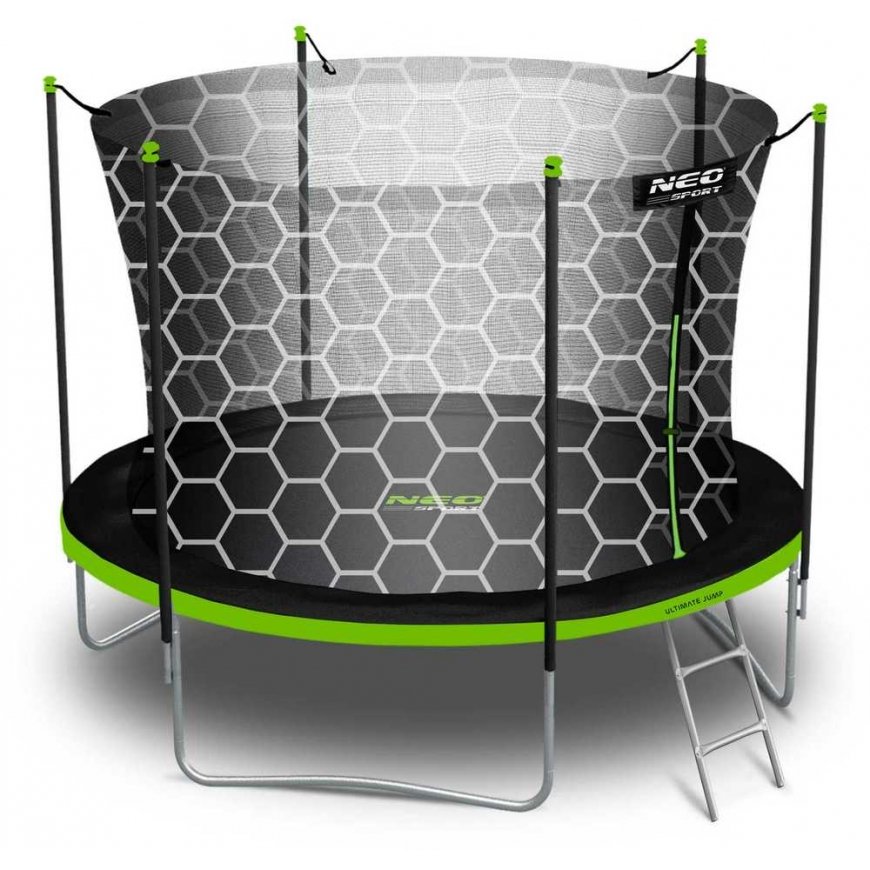 10 ft / 312 cm garden trampoline with inner net and Neo-Sport ladder – 4
