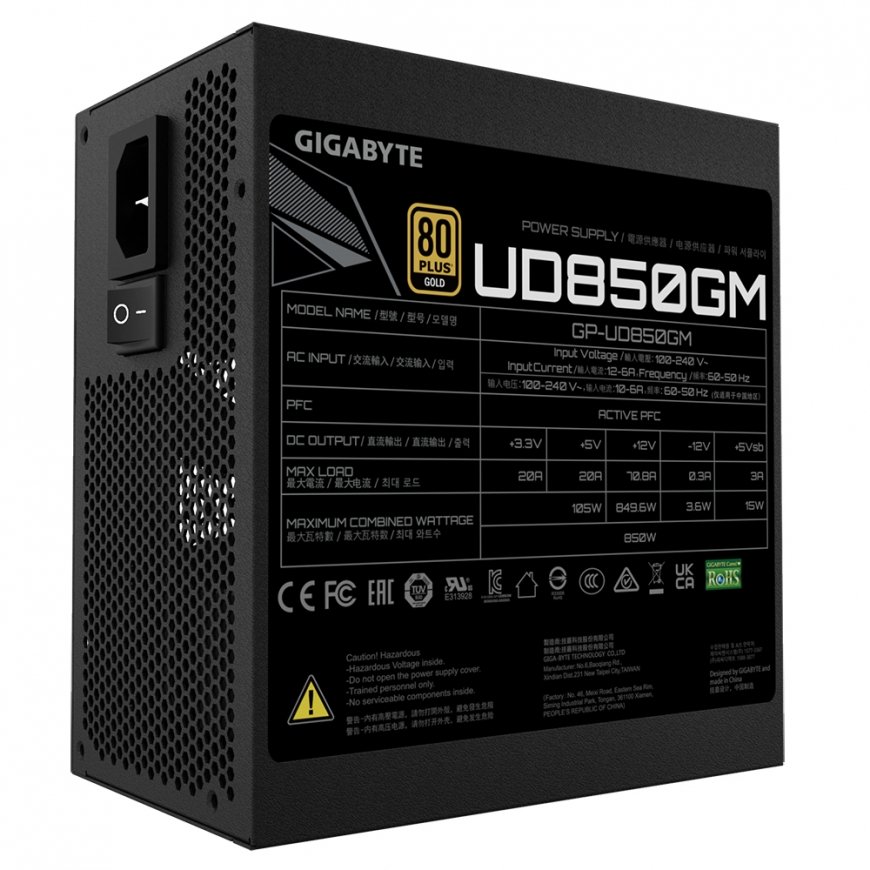 GIGABYTE UD850GM virtalähdeyksikkö 850 W 20+4 pin ATX ATX musta – 5