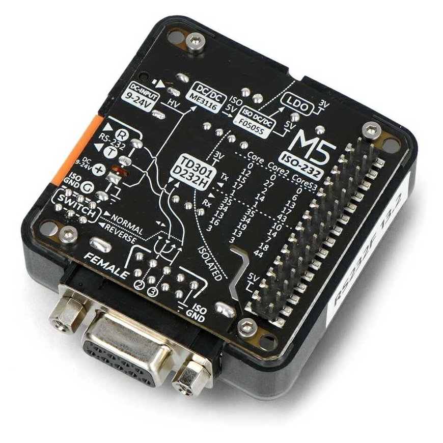 RS232 13.2 -moduuli – RS232-tiedonsiirtomoduuli – DB9-naarasliitin – M5Stack 130
