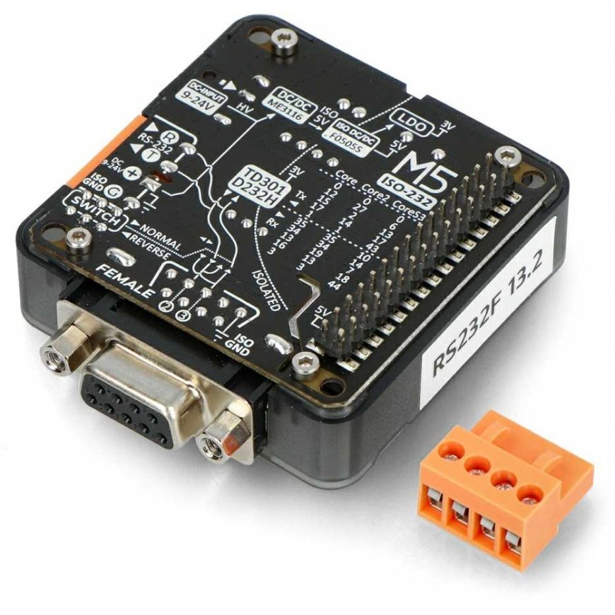 RS232 13.2 modulis – RS232 ryšio modulis – DB9 moteriška jungtis – M5Stack 130 – 4