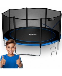 13 pėdų / 404 cm sodo batutas su išoriniu tinklu ir Neo-Sport kopėčiomis