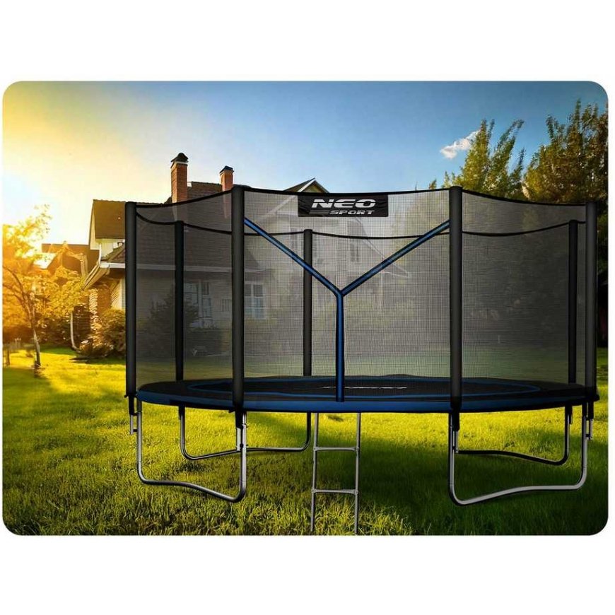 13 ft / 404 cm garden trampoline with external net and Neo-Sport ladder – 5