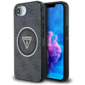 Case Guess IML Metal Glitter 4G Circle Triangle MagSafe Case for iPhone 16e - Black Case Guess IML Metal Glitter 4G Circle Triangle MagSafe Case for iPhone 16e - Black
