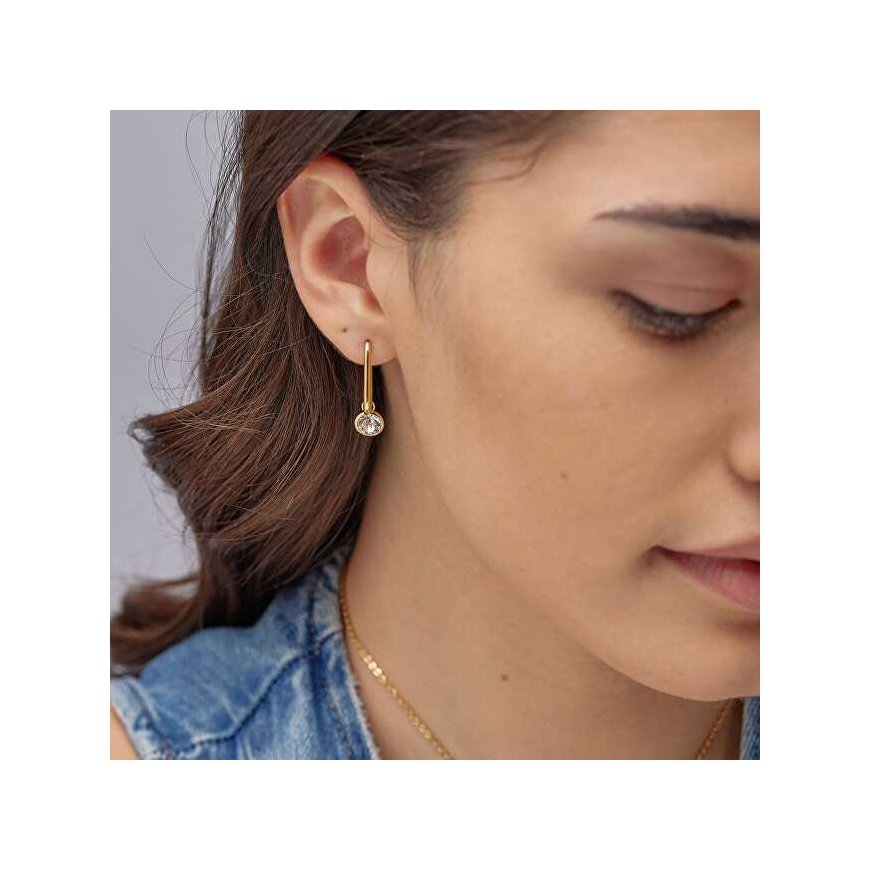 Brosway Oval, gold-plated 2in1 earrings with symphony crystal BYM194 – 2