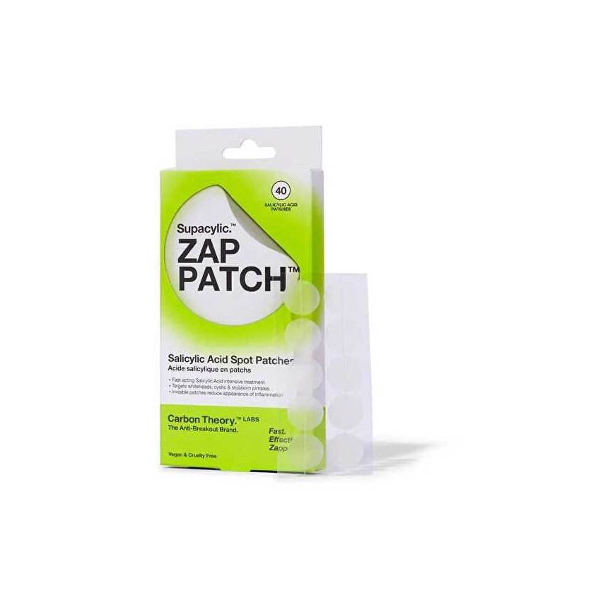 Carbon Theory Supacylic Acne Patches. Zap Patch (Salicylic Acid Spot Patches) 40 pcs vietinės priežiūros priemonė – 2