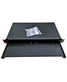 Oem Pull-out optical bath 1U, 24x SC simplex (24x LC duplex, 24x E2000) with OPTRONIC cassette for 24 splices, black