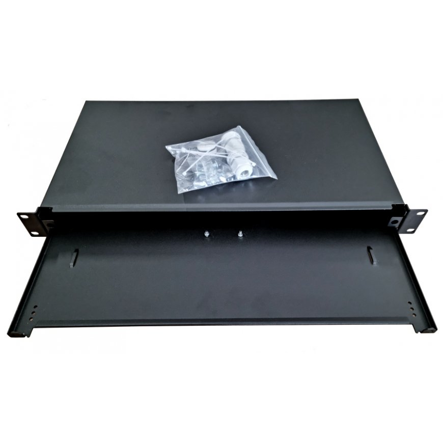 Oem Pull-out optical bath 1U, 24x SC simplex (24x LC duplex, 24x E2000) with OPTRONIC cassette for 24 splices, black