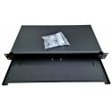 Oem Pull-out optical bath 1U, 24x SC simplex (24x LC duplex, 24x E2000) with OPTRONIC cassette for 24 splices, black Oem Pull-out optical bath 1U, 24x SC simplex (24x LC duplex, 24x E2000) with OPTRONIC cassette for 24 splices, black