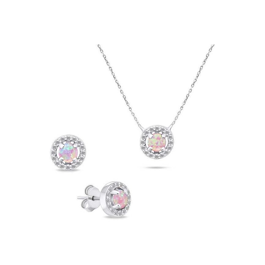 Brilio Silver Brilio Silver Charming Silver Opal -korusetti SET225WP (korvakorut, kaulakoru)
