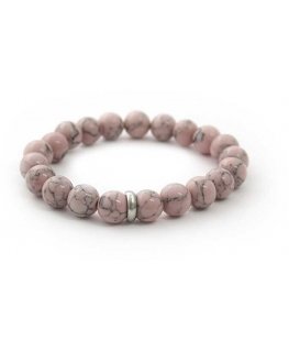 Agato Bead bracelet made of pink howlite MINK38 / 17