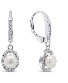 Brilio Silver Brilio Silver Stunning silver earrings with pearl and zircons EA91