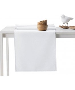 AmeliaHome Pöytäliina Empire valkoinen yksinkertainen klassinen 40x300