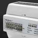 Qoltec Trójfazowy dwukierunkowy electronic licznik | miernik zużycia energii na szynę DIN | 400V | 100A | LCD | 4P