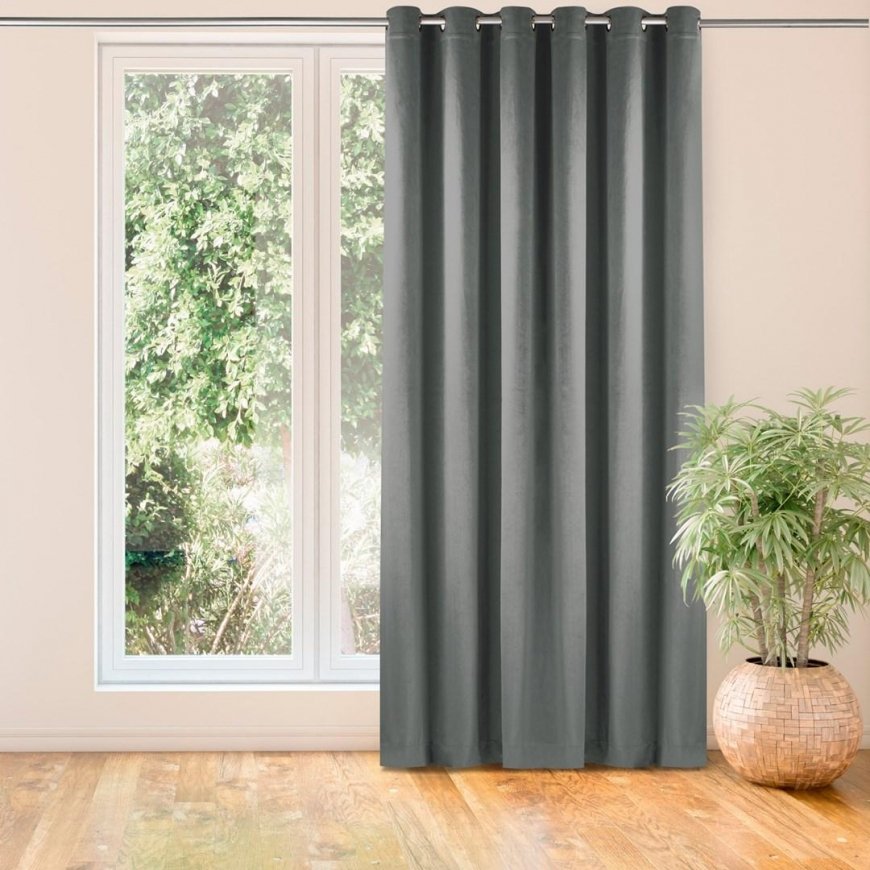 Homede Curtains VELVET EYELETS S CHARCOAL 400x300 – 2