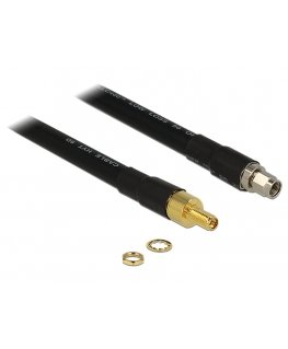 DeLOCK 0.4m RP-SMA/RP-SMA coaxial cable Black