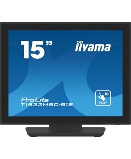 iiyama ProLite T1532MSC-B1S PC lamekuvar 38,1 cm (15") 1024 x 768 pikslit XGA LCD Puutetundlik ekraa