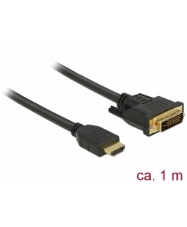 DeLOCK 85652 video cable adapter 1 m HDMI Type A (Standard) DVI Black