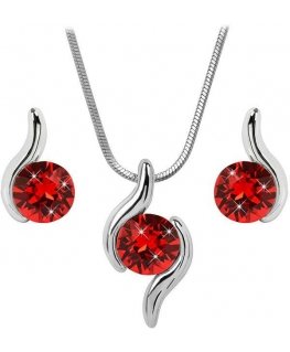 Levien Matching Chaton Wave Light Siam -kaulakoru ja -korvakorut -setti