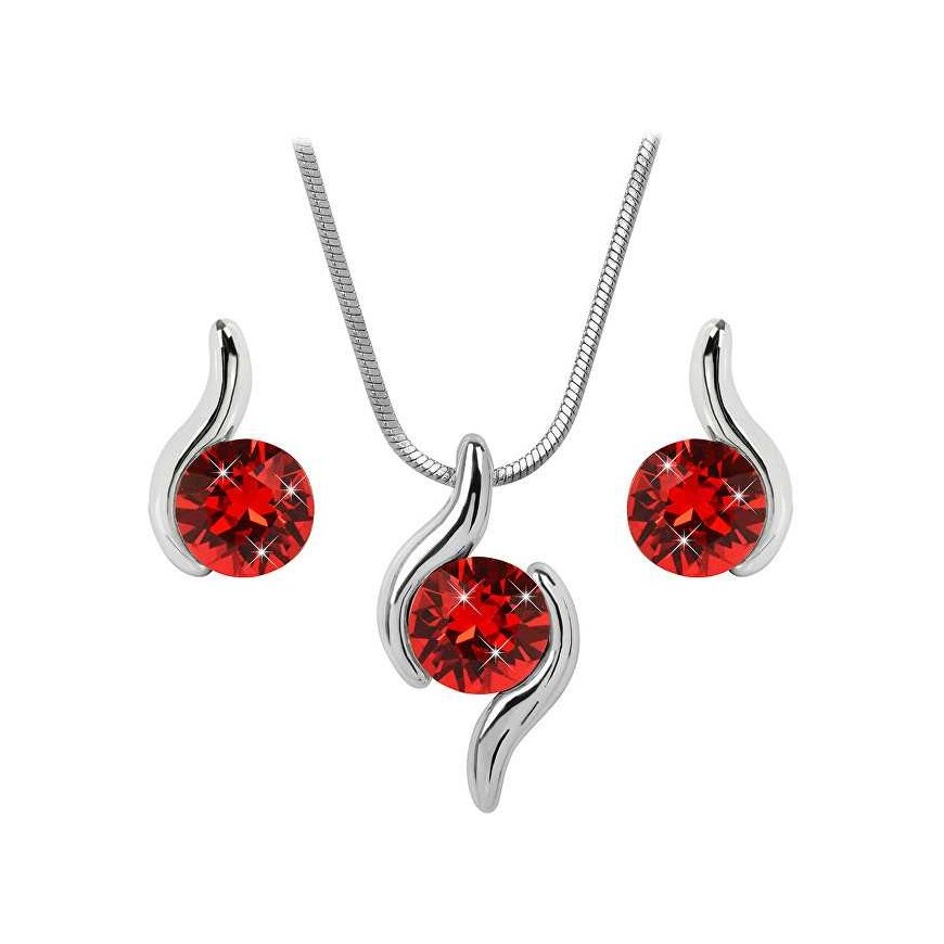 Levien Matching Chaton Wave Light Siam -kaulakoru ja -korvakorut -setti