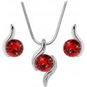 Levien Matching Chaton Wave Light Siam -kaulakoru ja -korvakorut -setti