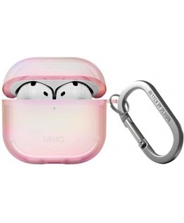 Dėklas UNIQ Iridescia do AirPods 4 Hang Case pink prism