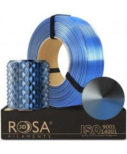 3D plastic PLA three-sided blue/graphite/steel (Storm Shadow) 1.75mm 1kg refill pack Rosa3D