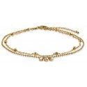 Troli Double gold-plated anklet with zircons Troli Double gold-plated anklet with zircons