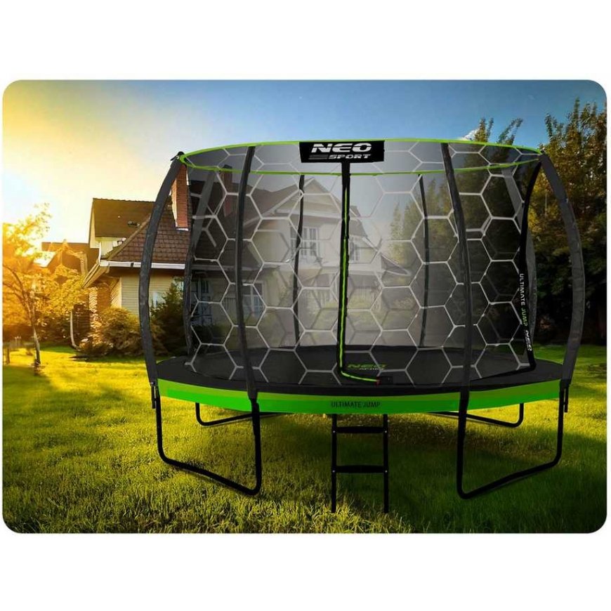 Profiled garden trampoline 14 feet / 435 cm with inner Neo-Sport net – 5